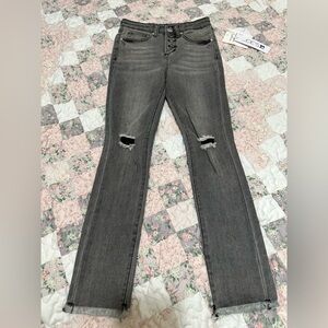 Joe's Jeans Youth Girls Charcoal High Rise Super Skinny Denim Distressed Jeans